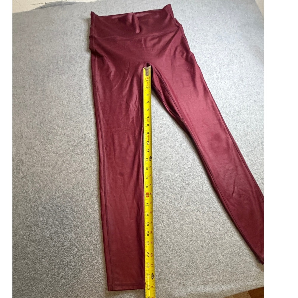 Fabletics 365 High Waisted Shiny Leggings Burgundy Wine Red Size Small - Picture 2 of 4